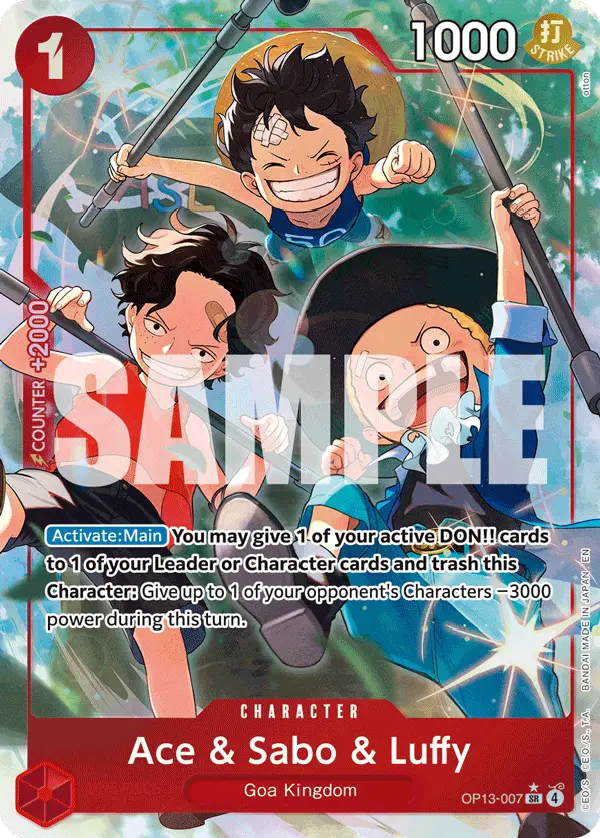 Ace & Sabo & Luffy (Alt Art), Carrying On His Will OP13-007