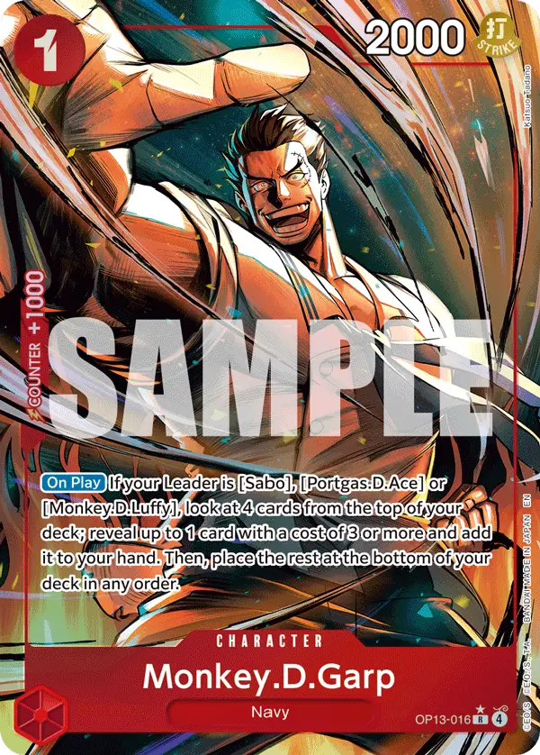 Monkey.D.Garp (Alt Art), Carrying On His Will OP13-016
