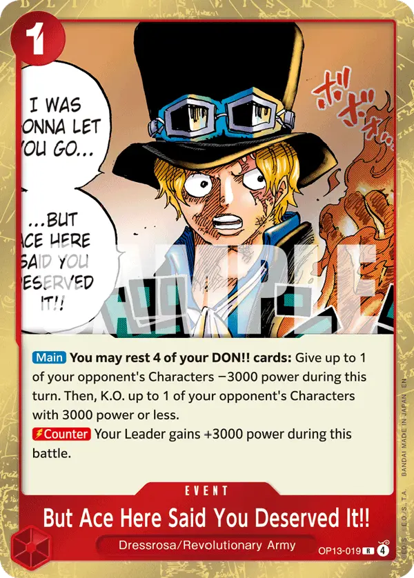 But Ace Here Said You Deserved It!!, Carrying On His Will OP13-019