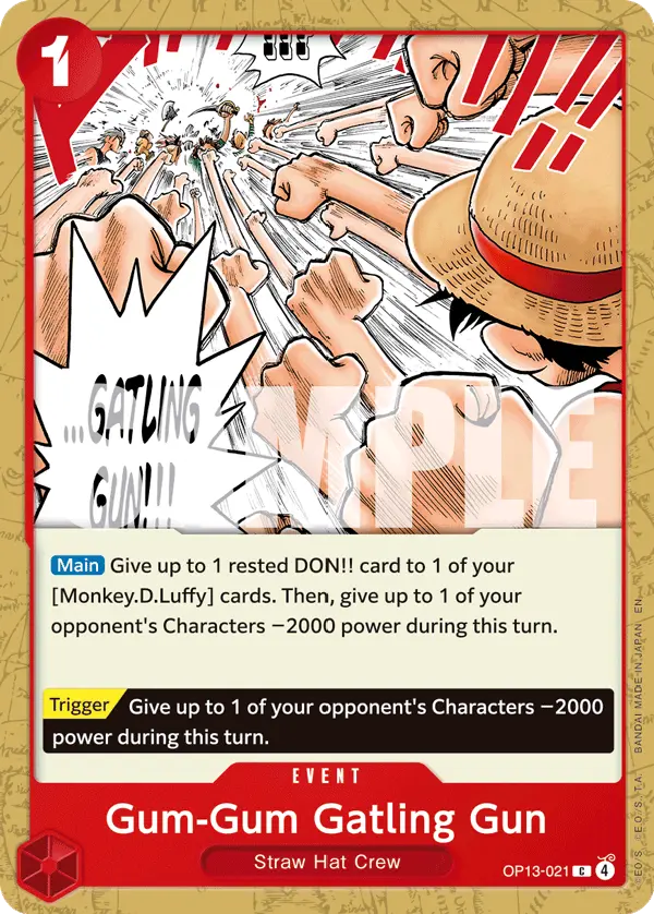 Gum-Gum Gatling Gun, Carrying On His Will OP13-021