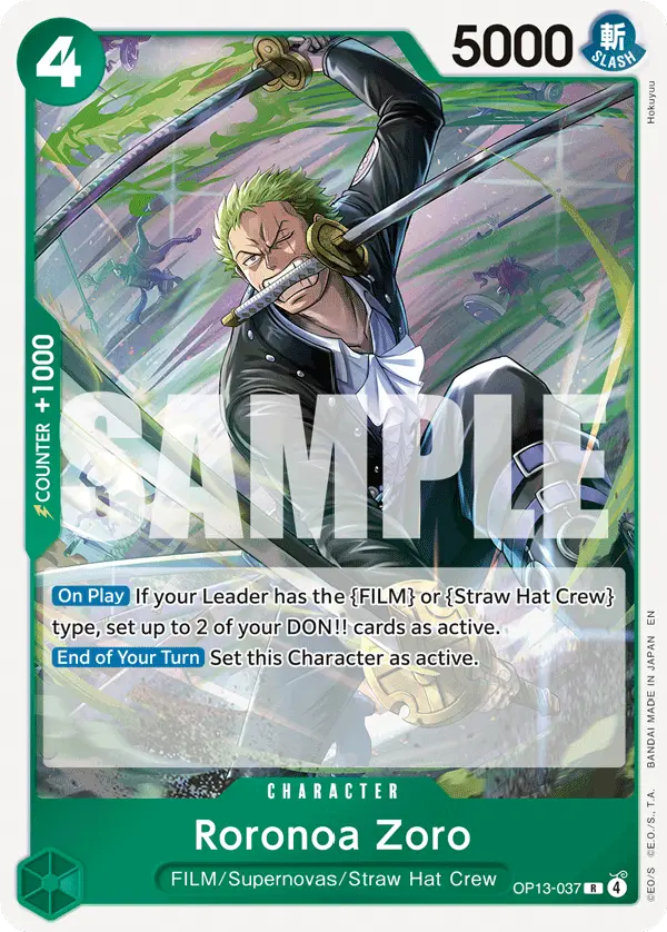 Roronoa Zoro, Carrying On His Will OP13-037