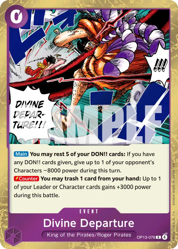 Divine Departure, Carrying On His Will OP13-076