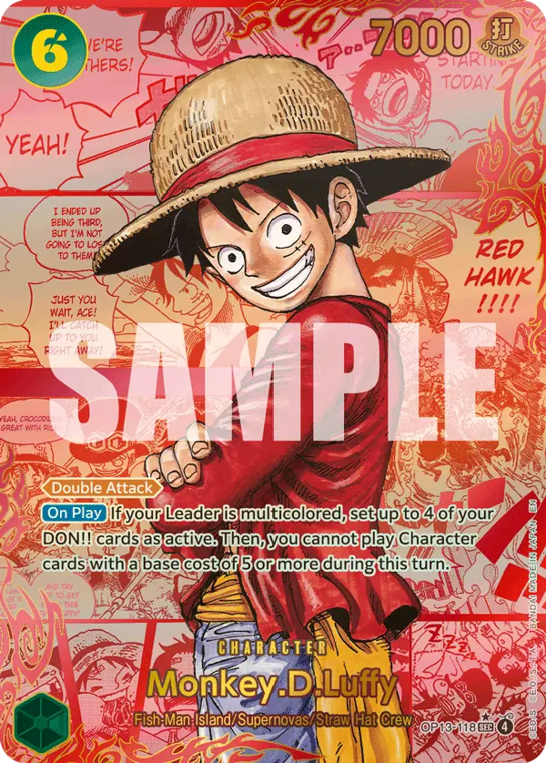 Monkey.D.Luffy (Red Super Alternate Art), Carrying On His Will OP13-118