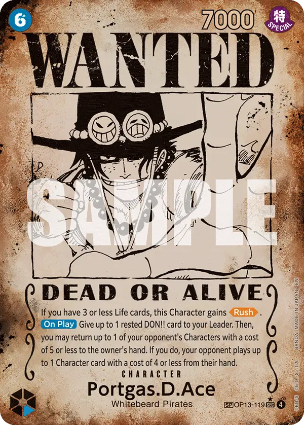 Portgas.D.Ace (Wanted Poster), Carrying On His Will OP13-119
