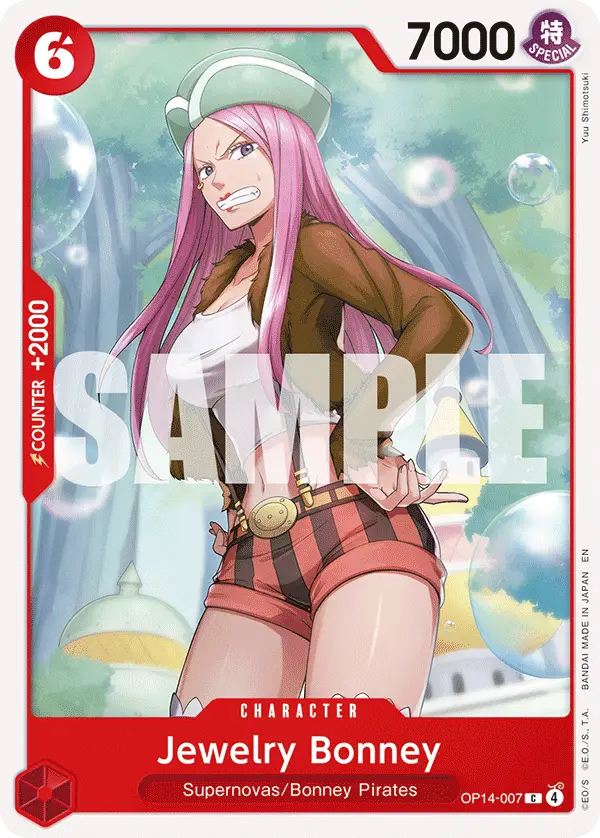 Jewelry Bonney, The Azure Sea's Seven Release Event Cards OP14-007