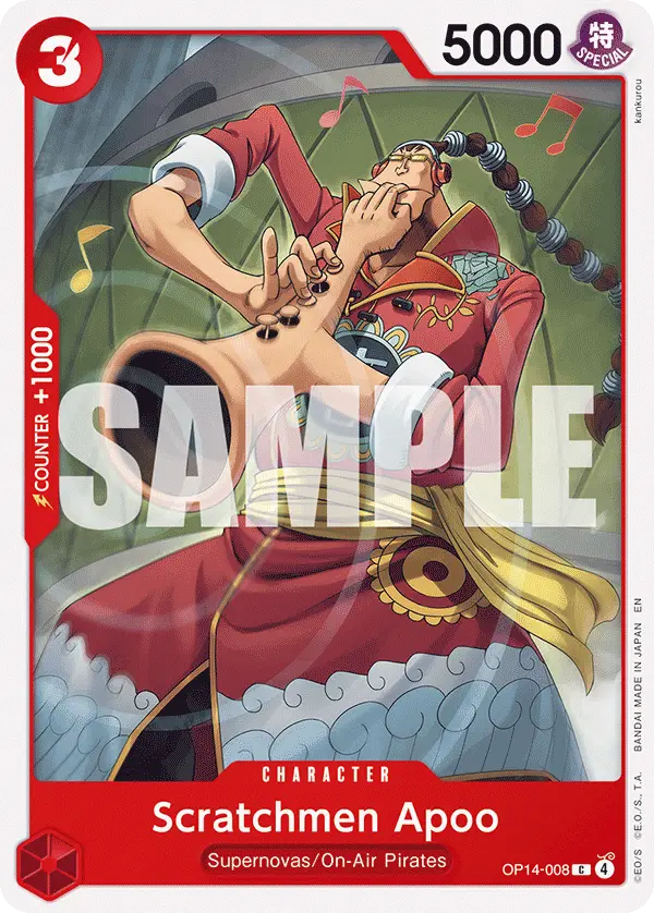 Scratchmen Apoo, The Azure Sea's Seven Release Event Cards OP14-008