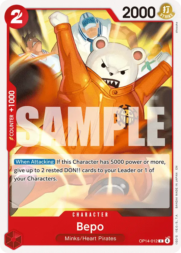 Bepo, The Azure Sea's Seven Release Event Cards OP14-012