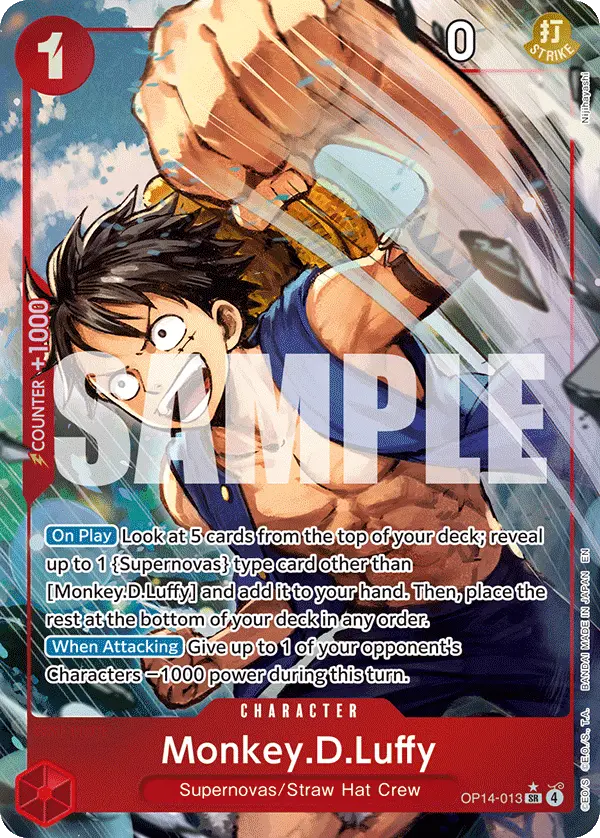 Monkey.D.Luffy (Alt Art), The Azure Sea's Seven OP14-013