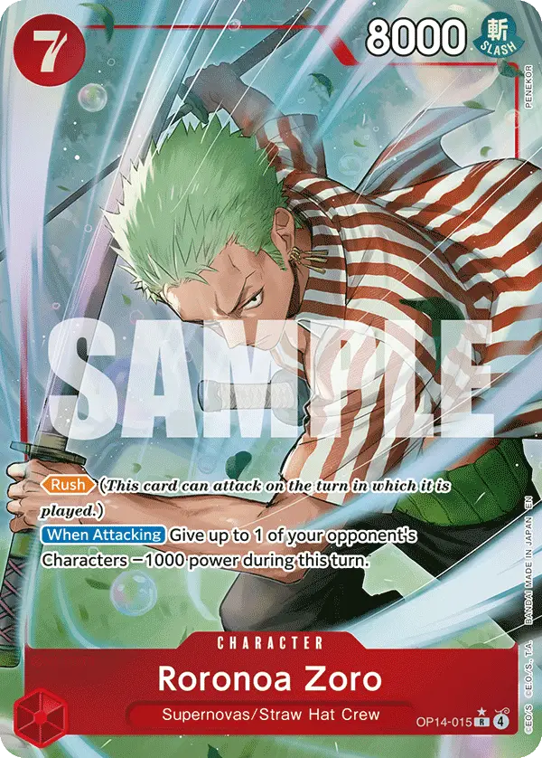 Roronoa Zoro (Alt Art), The Azure Sea's Seven OP14-015