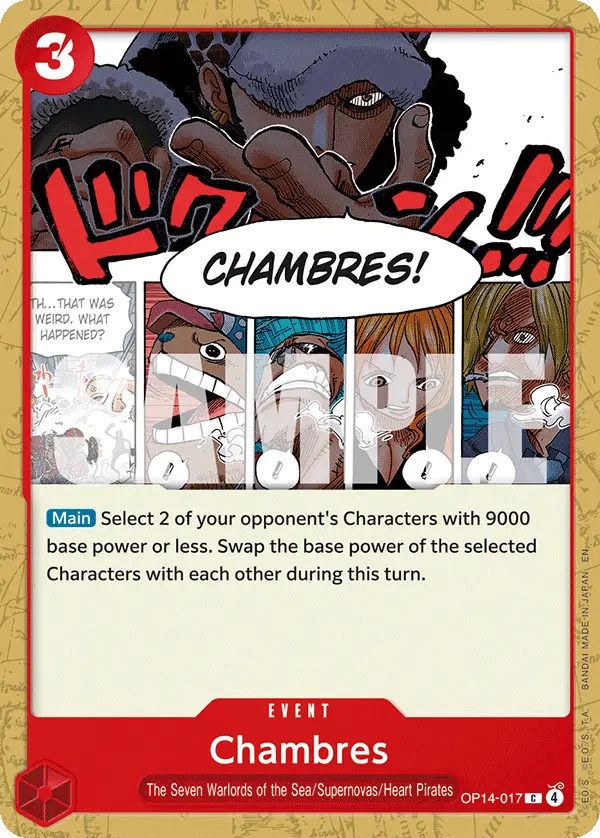 Chambres, The Azure Sea's Seven Release Event Cards OP14-017