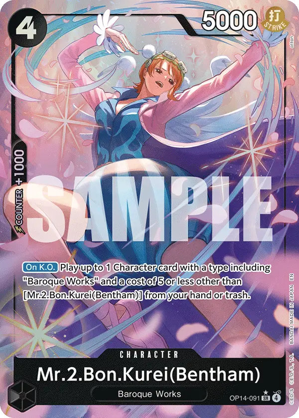 Mr.2.Bon.Kurei (Bentham Alt Art), The Azure Sea's Seven OP14-091