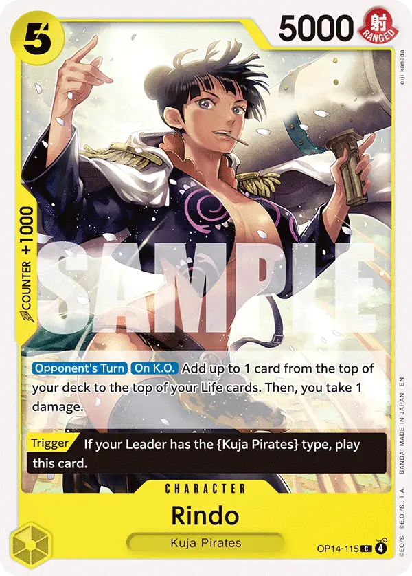 Rindo, The Azure Sea's Seven Release Event Cards OP14-115