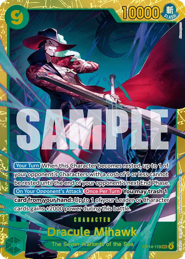 Dracule Mihawk, The Azure Sea's Seven OP14-119