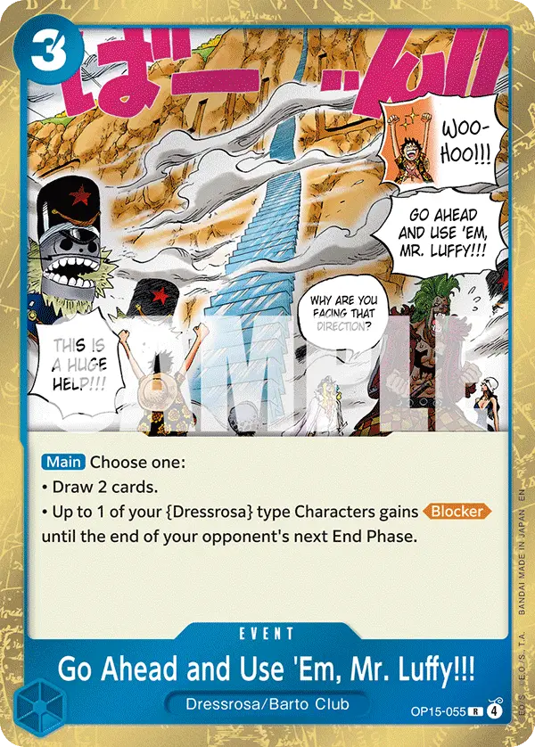 Go Ahead and Use 'Em, Mr. Luffy!!!, Adventure on Kami's Island OP15-055