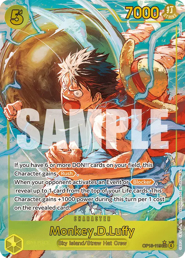 Monkey.D.Luffy (Alt Art), Adventure on Kami's Island OP15-119