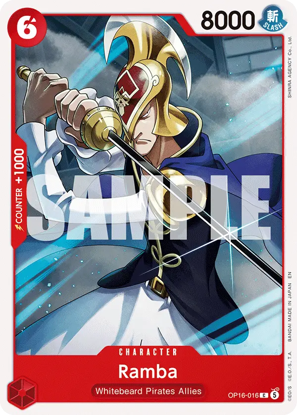Ramba, The Time of Battle Release Event Cards OP16-016
