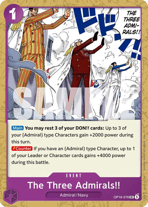 The Three Admirals!!, The Time of Battle OP16-076