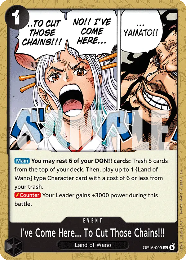 I've Come Here... To Cut Those Chains!!!, The Time of Battle OP16-099