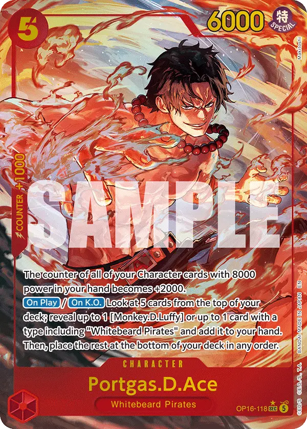 Portgas.D.Ace (Alt Art), The Time of Battle OP16-118