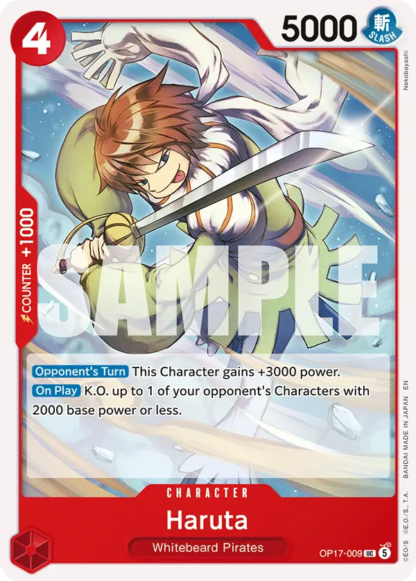 Haruta, The World's Strongest Warriors Release Event Cards OP17-009