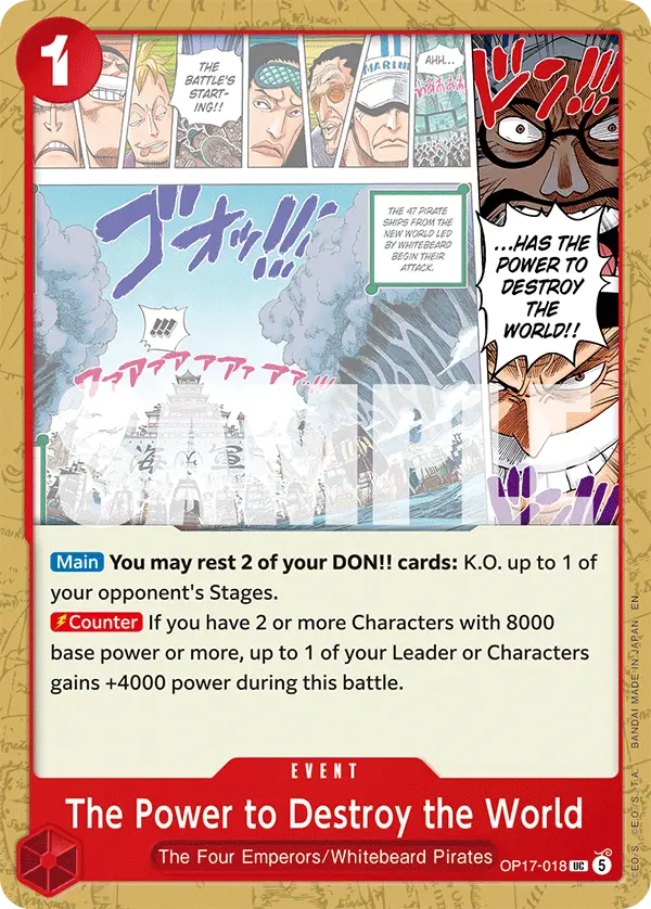The Power to Destroy the World, The World's Strongest Warriors OP17-018