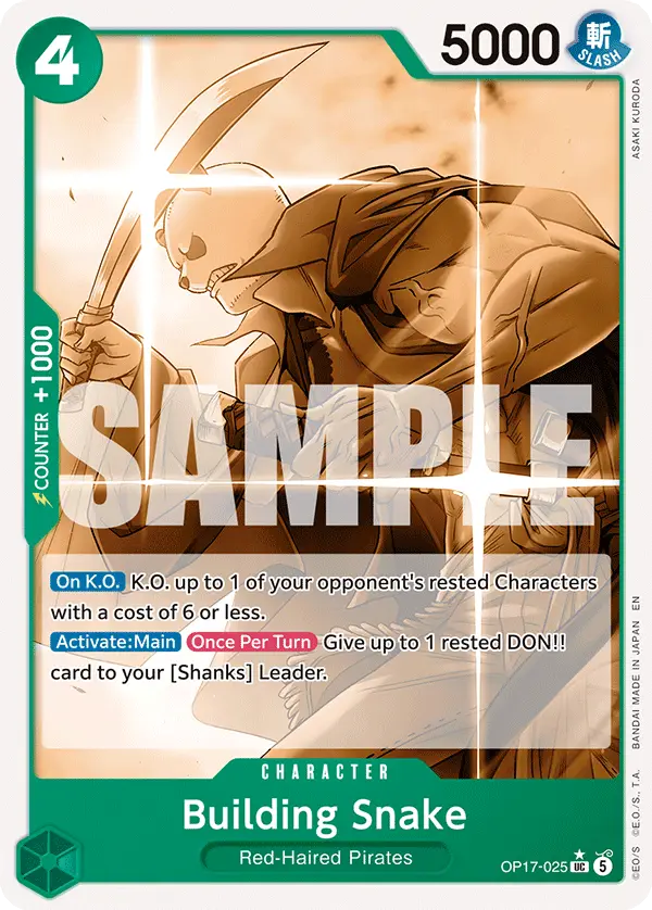 Building Snake (Pandaman Art), The World's Strongest Warriors OP17-025
