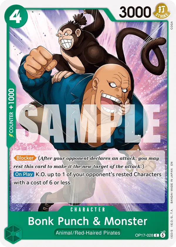 Bonk Punch & Monster, The World's Strongest Warriors OP17-028