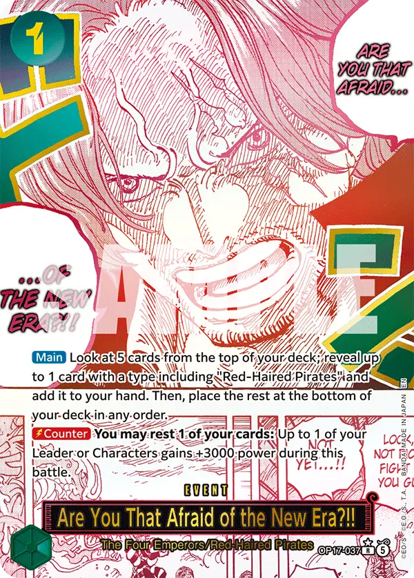 Are You That Afraid of the New Era?! (Alt Art), The World's Strongest Warriors OP17-037