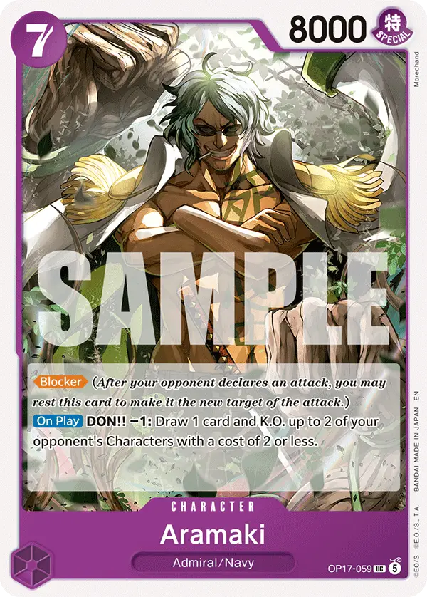 Aramaki, The World's Strongest Warriors Release Event Cards OP17-059