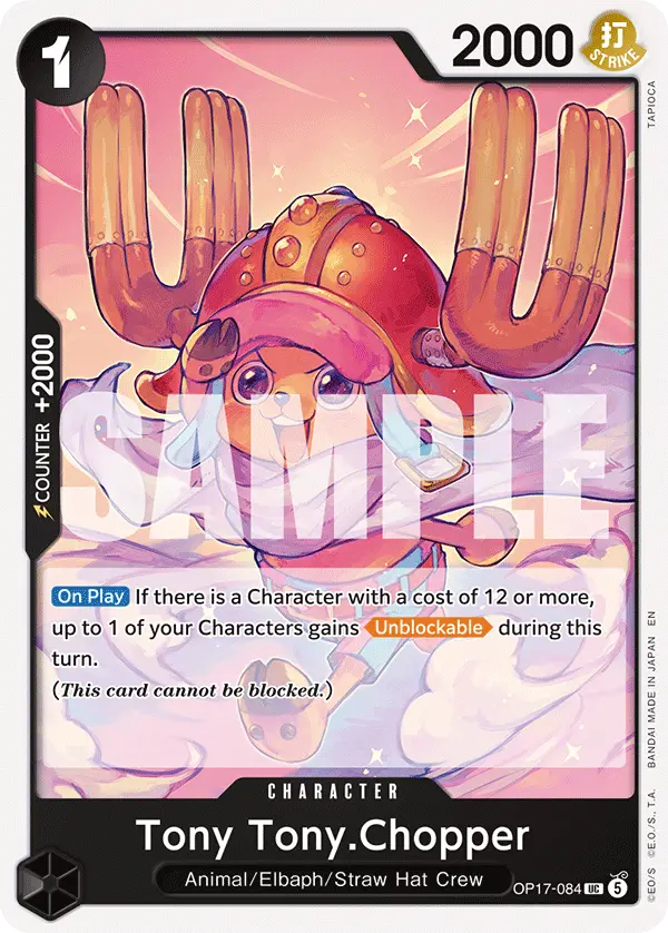 Tony Tony.Chopper, The World's Strongest Warriors Release Event Cards OP17-084