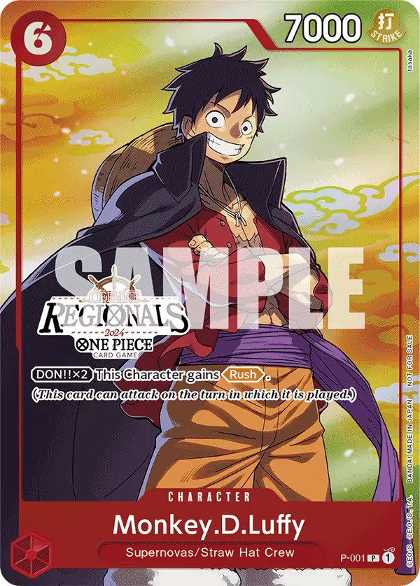 Monkey.D.Luffy (Offline Regional 2024 Vol. 2 Participant), One Piece Promotion Cards P-001