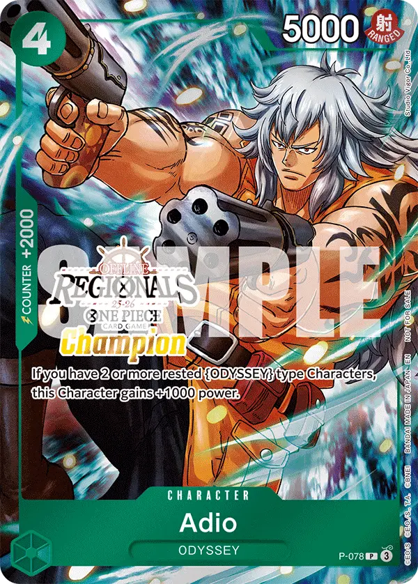 Adio (Offline Regional Champion Card Set 2025 Vol.1), One Piece Promotion Cards P-078