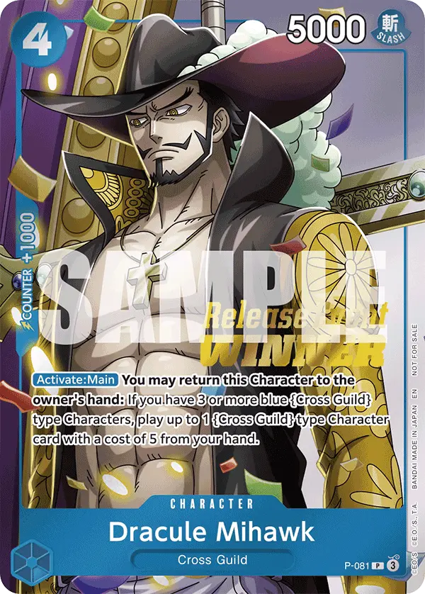 Dracule Mihawk (OP11 Release Event Winner), One Piece Promotion Cards P-081