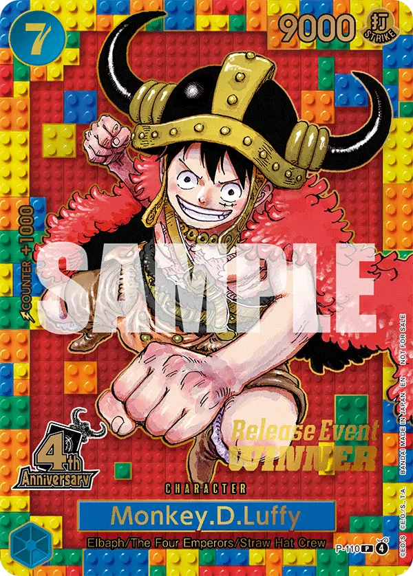 Monkey.D.Luffy (4th Anniversary Winner), One Piece Promotion Cards P-110