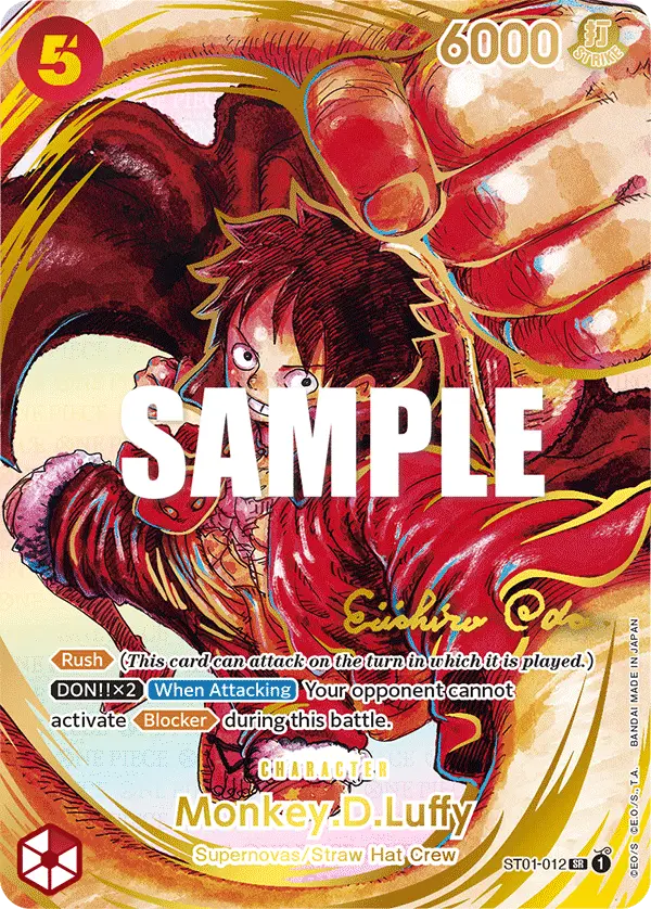 Monkey.D.Luffy (Gold-Stamped Signature Alt Art), Awakening of the New Era ST01-012