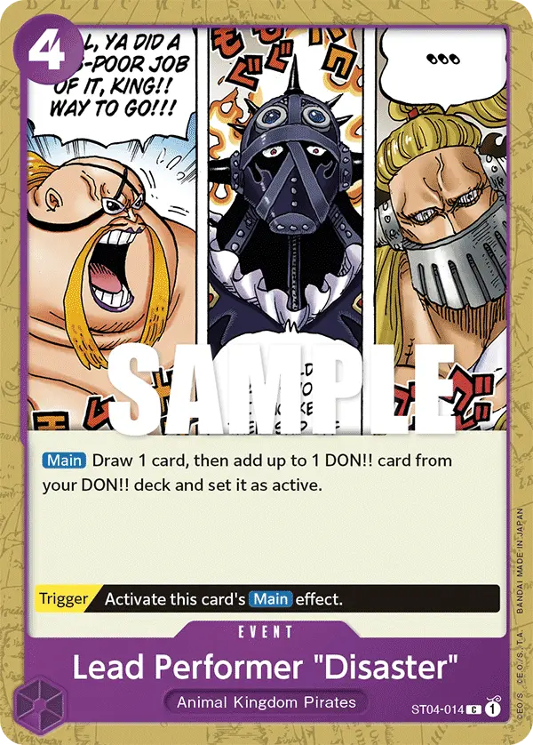 Lead Performer "Disaster", Starter Deck 4 Animal Kingdom Pirates ST04-014