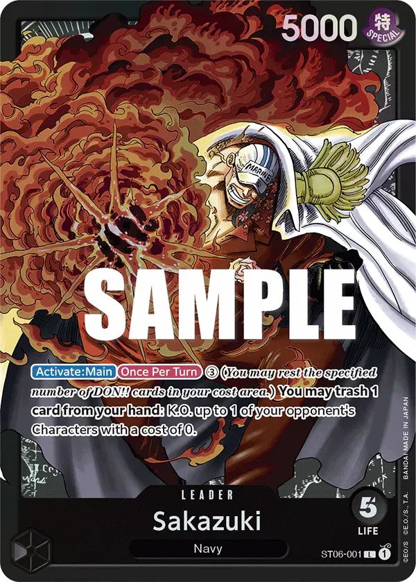 Sakazuki, Starter Deck 6 Absolute Justice ST06-001