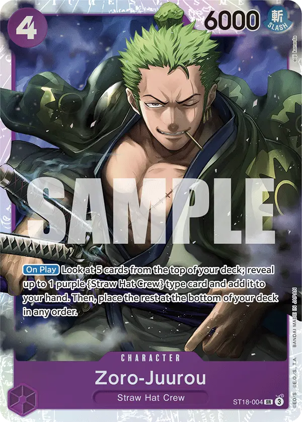 Zoro-Juurou, Starter Deck 18 PURPLE Monkey.D.Luffy ST18-004