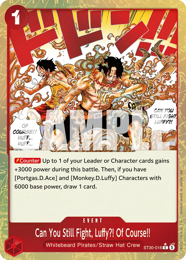 Can You Still Fight, Luffy?! Of Course!! (Alt Art), Starter Deck 30 EX Luffy & Ace ST30-016