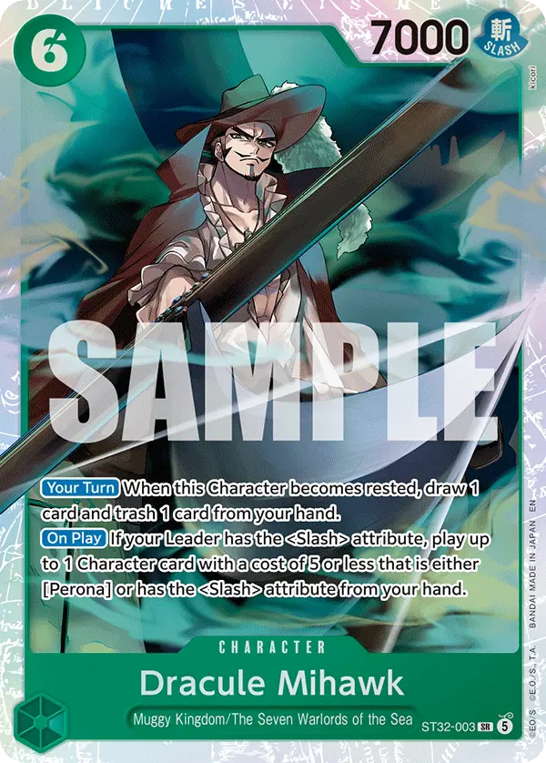 Dracule Mihawk, Starter Deck 32 GREEN Roronoa Zoro ST32-003