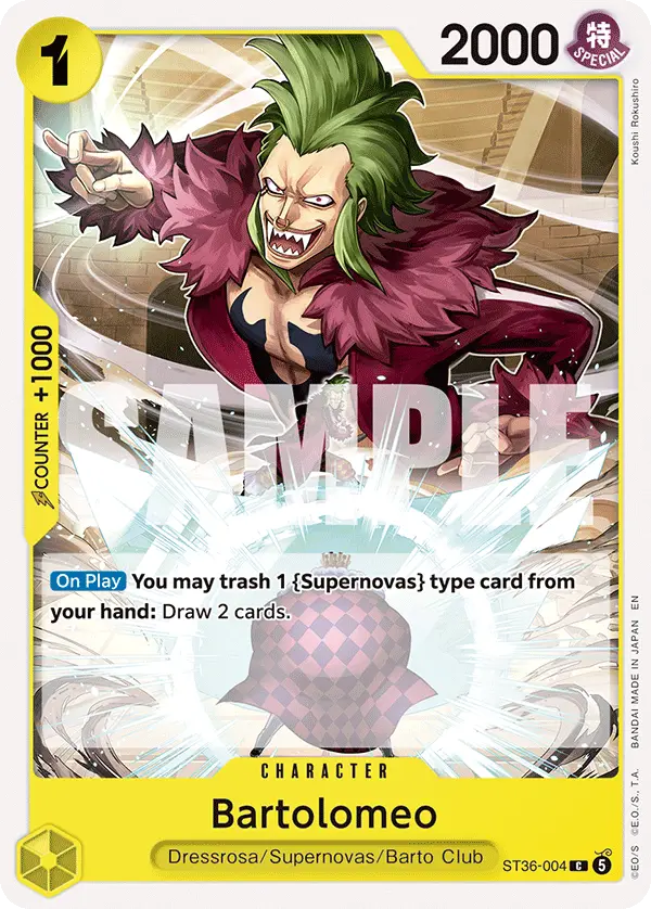 Bartolomeo, Starter Deck 36 YELLOW Eustass"Captain"Kid ST36-004