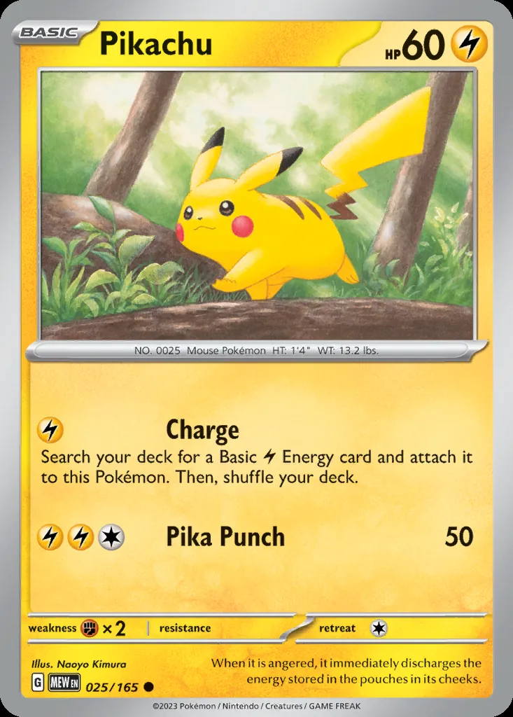 Pikachu, Pokémon 151 025/165