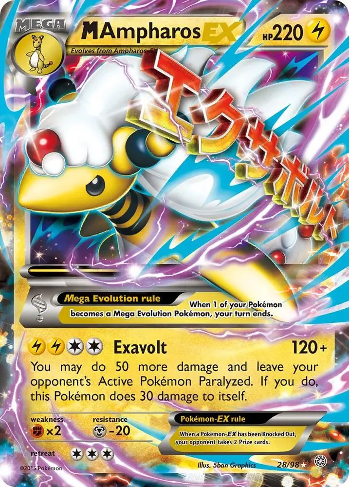 M Ampharos EX, Ancient Origins 28/98