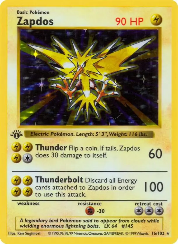 Zapdos, Base Set 16/102