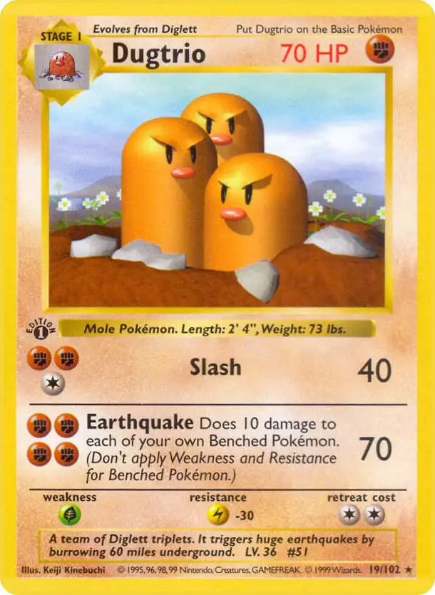 Dugtrio, Base Set 19/102