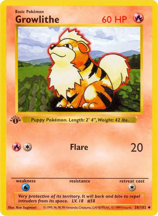 Growlithe, Base Set 28/102