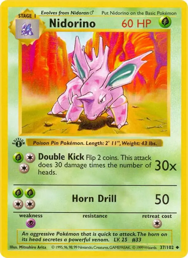 Nidorino, Base Set 37/102