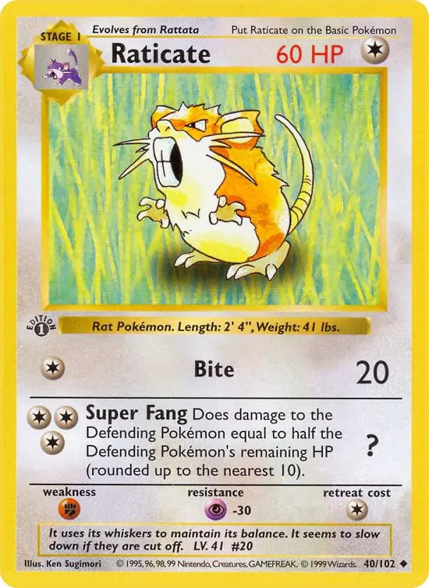 Raticate, Base Set 40/102