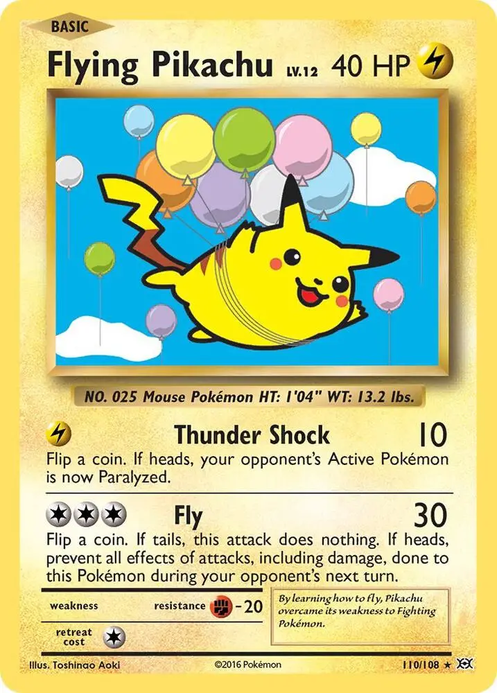 Flying Pikachu, Evolutions 110/108