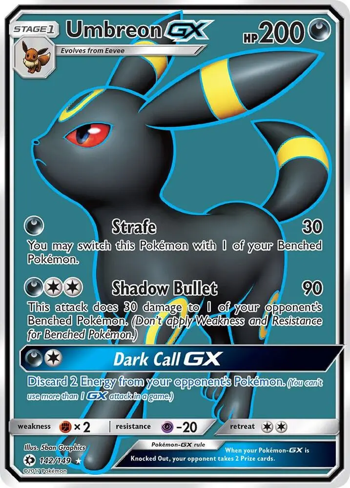 Umbreon GX, Sun & Moon 142/149